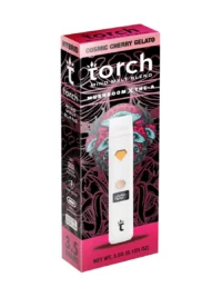 Torch disposable Mind Melt vape features a meticulously crafted blend of cherry gelato flavor, THC-A, and mushroom extracts.