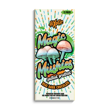 Hixotic Magic Mushies Review. Recommended dose is 1 chocolate square to achieve mood enhancement, mild euphoria, and increased creativity